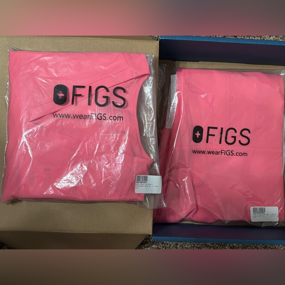 FIGS Limited Edition Neon Pink Scrub Set